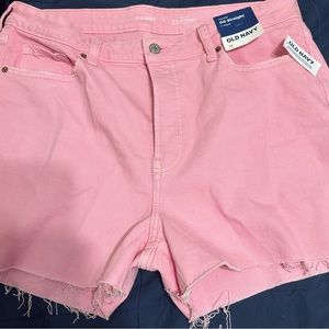 Pink denim shorts